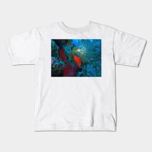 Red Snapper and Whip Coral Kids T-Shirt